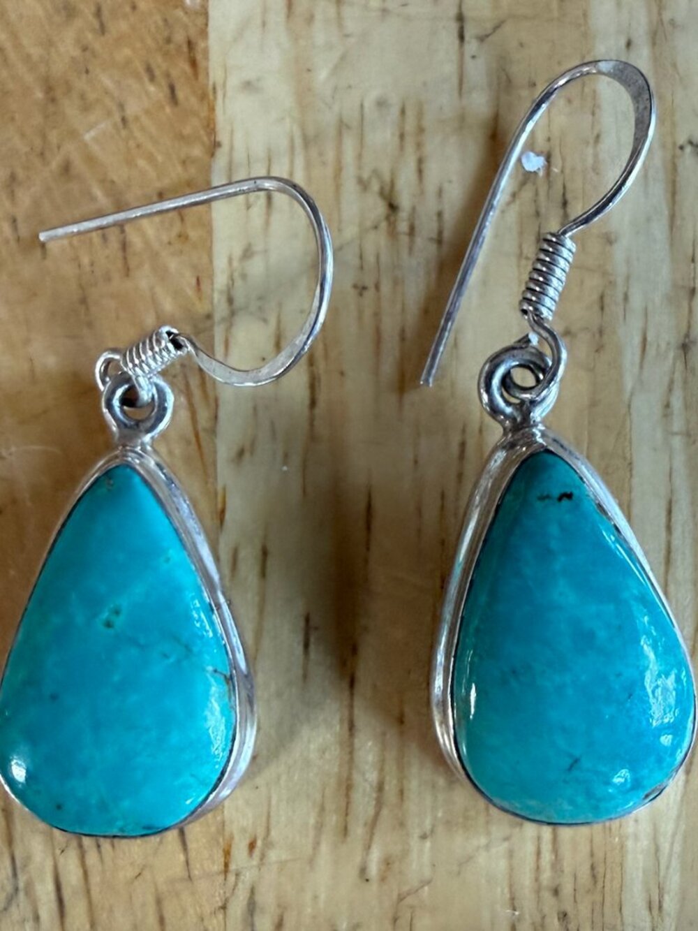 Turquoise stones set in Sterling Silver Earrings